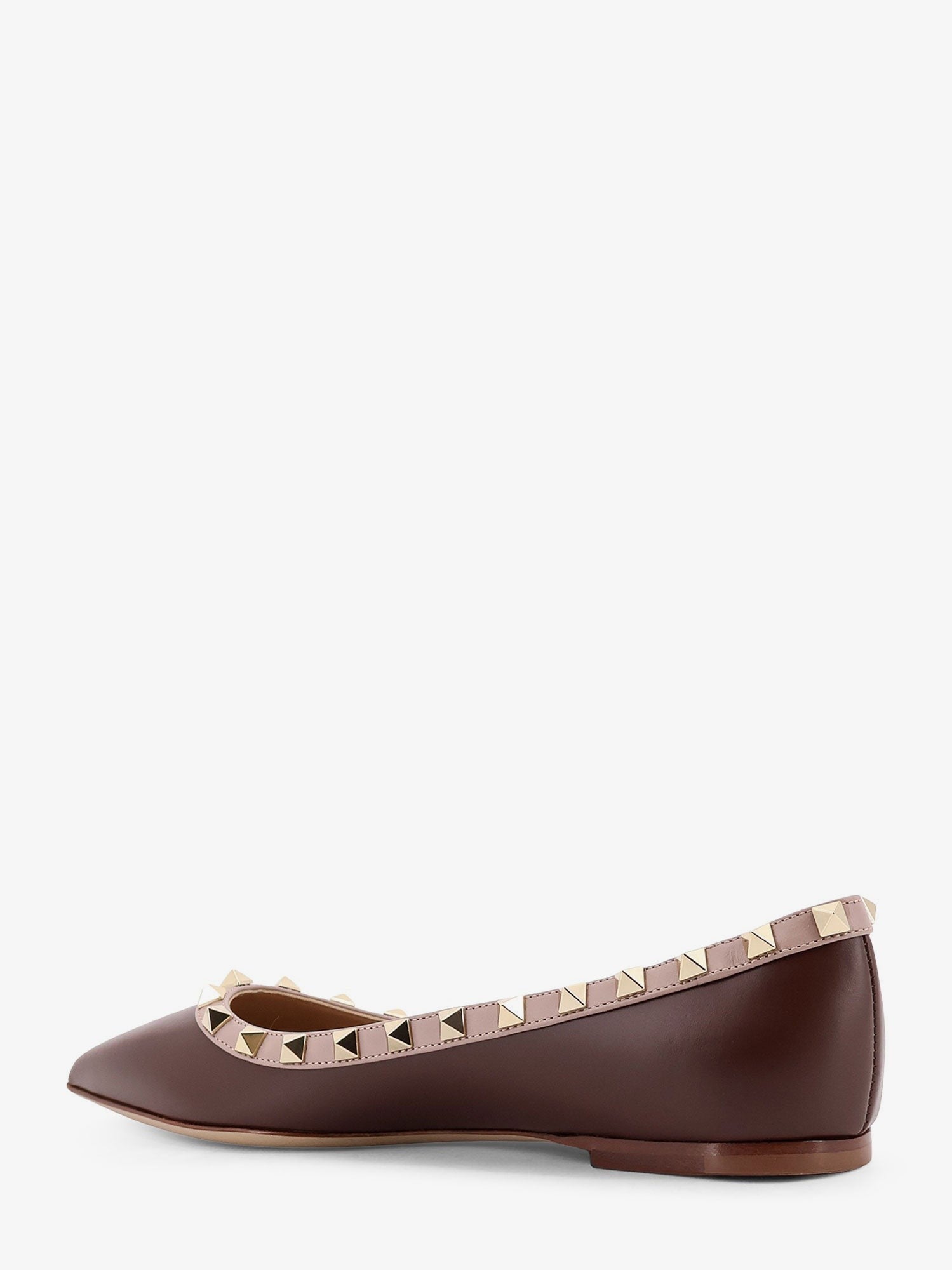 Rockstud leather ballerinas