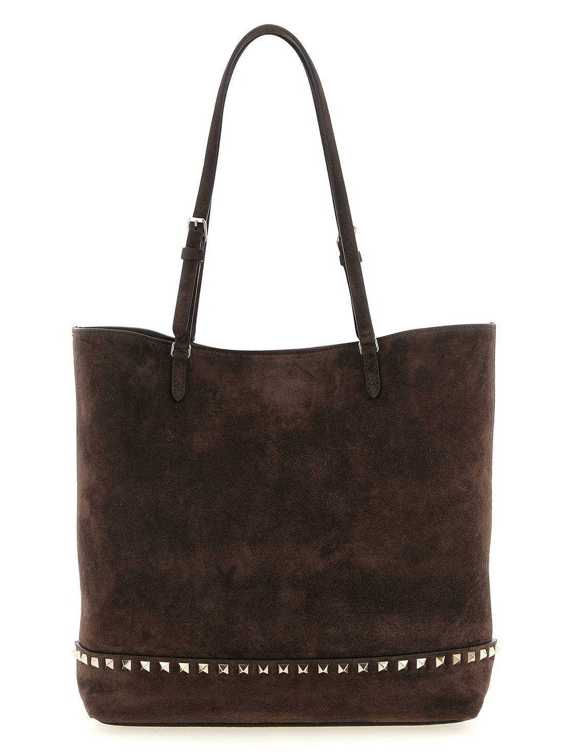 Valentino Garavani - Rockstud Medium Suede shoulder bag Brown U