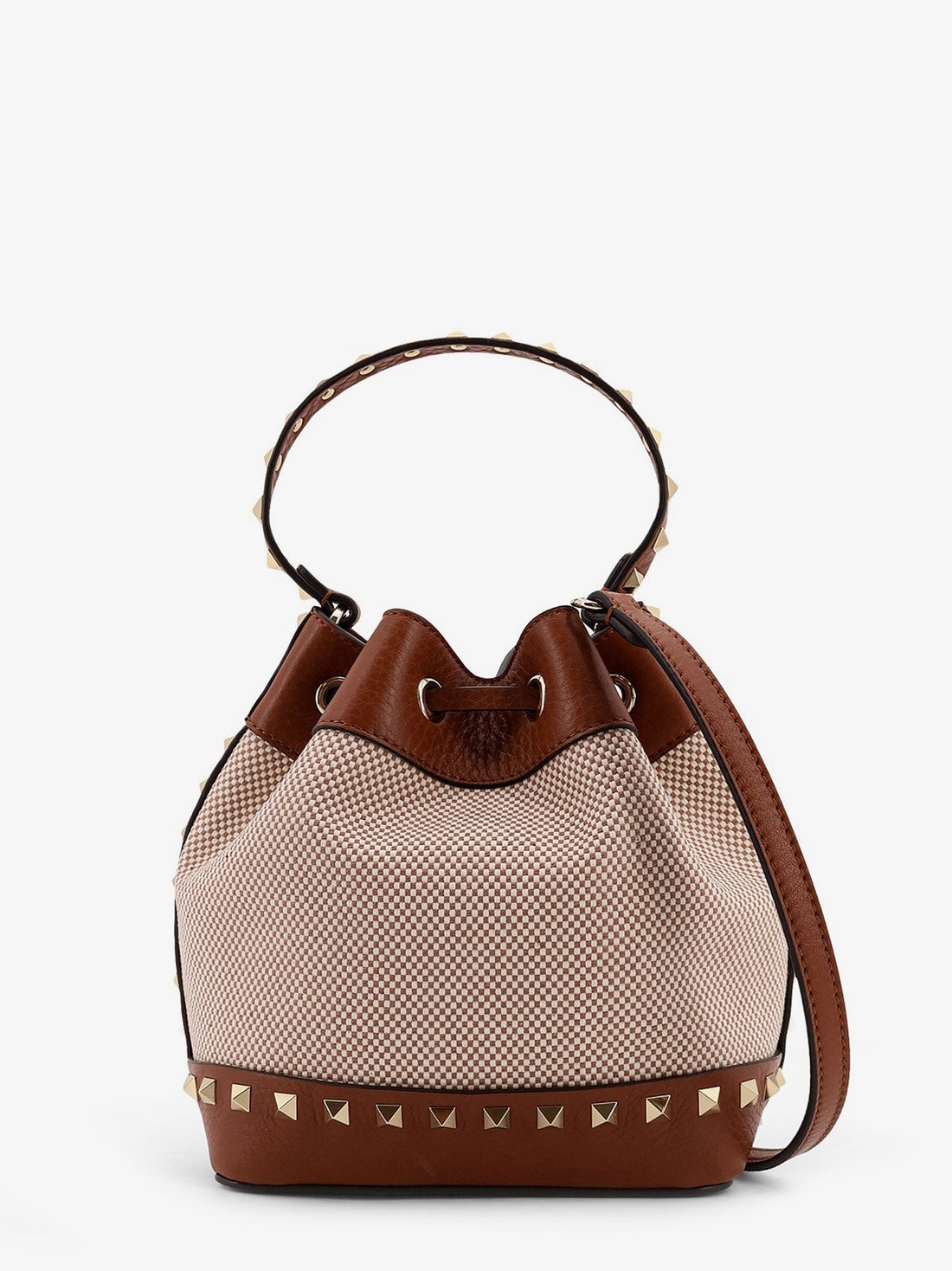 Rockstud Spike canvas and leather shoulder bag