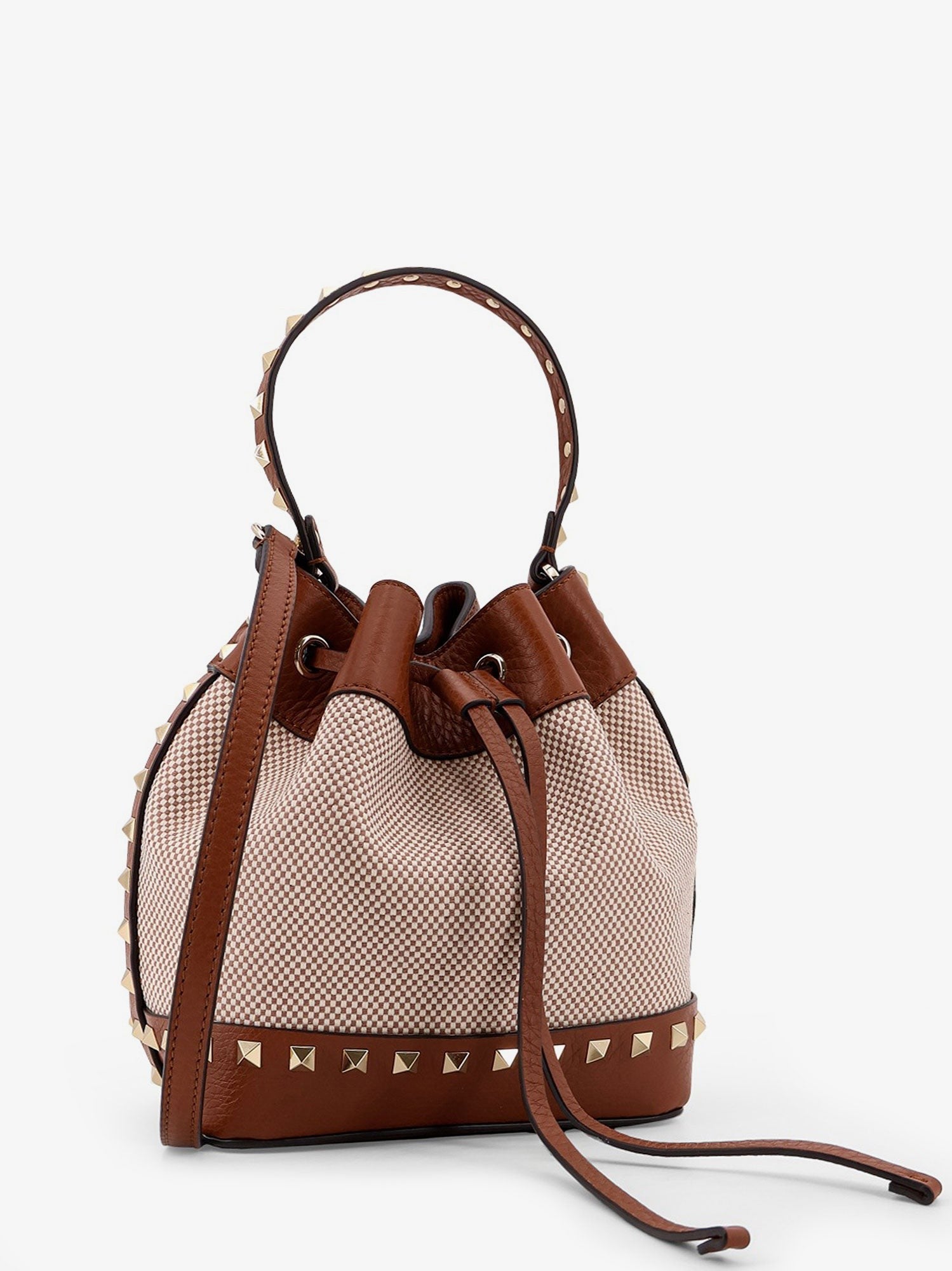 Rockstud Spike canvas and leather shoulder bag