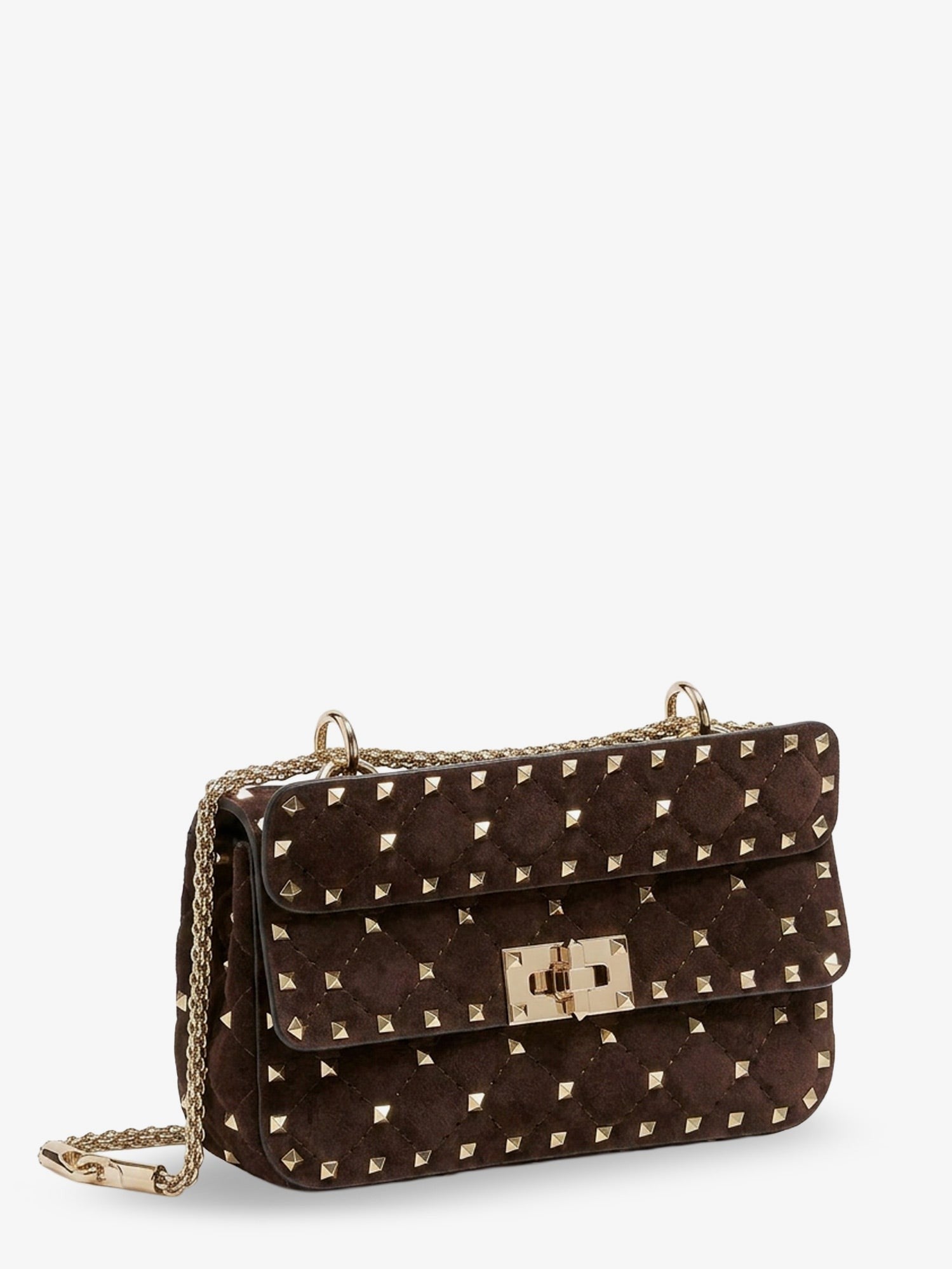 Valentino Garavani Valentino Garavani - Rockstud Spike suede crossbody bag with all-over studs