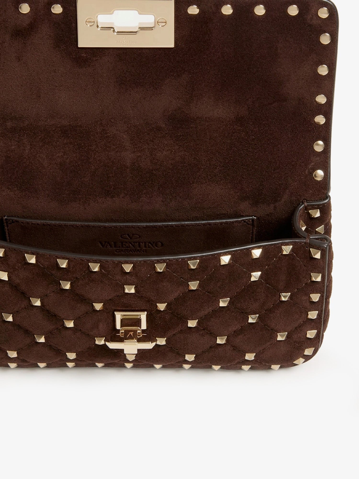 Valentino Garavani Valentino Garavani - Rockstud Spike suede crossbody bag with all-over studs