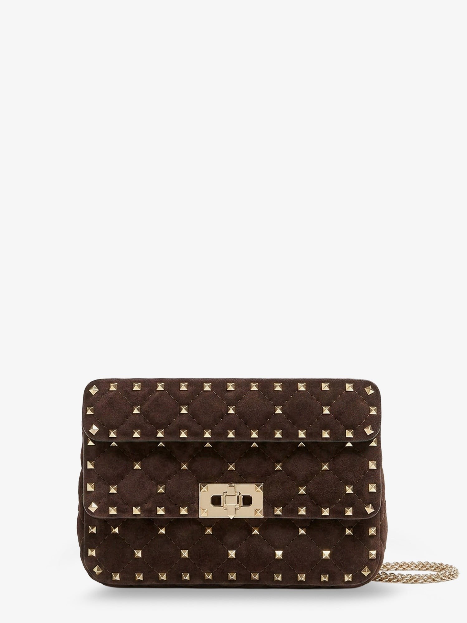 Valentino Garavani Valentino Garavani - Rockstud Spike suede crossbody bag with all-over studs