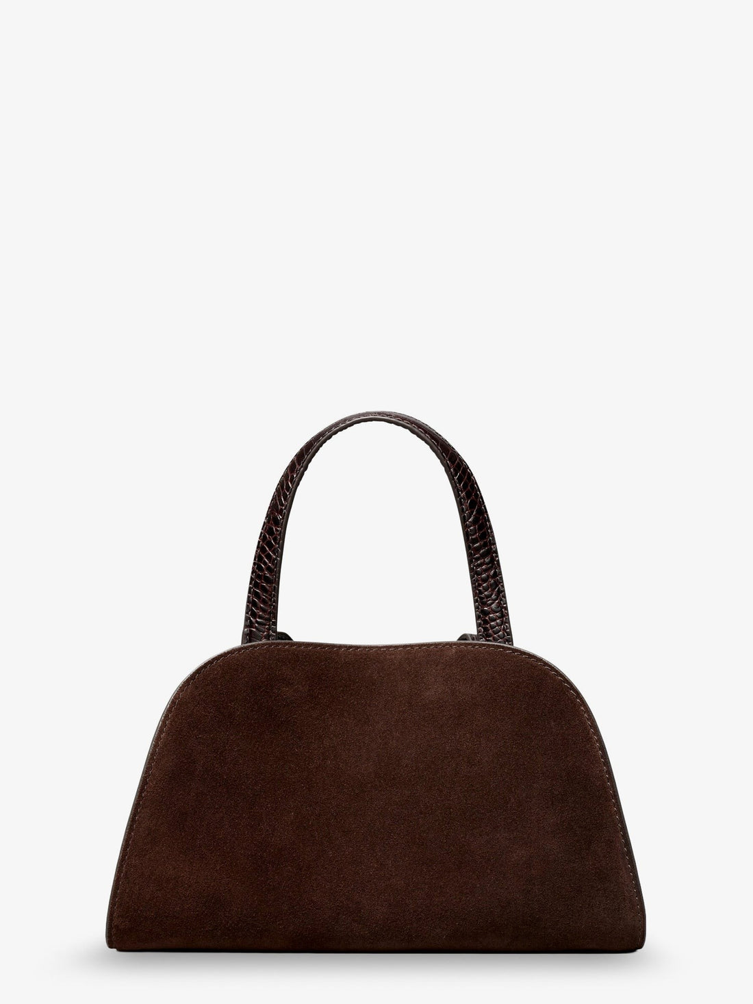 Tory Burch - Romy Small suede satchel bag with shoulder strap DarkCocoa UNI
