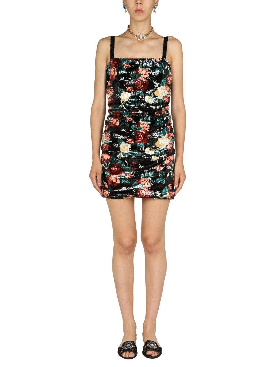 Dolce & Gabbana - ROSE EMBROIDERY SHORT DRESS rose-embroidery-short-dress