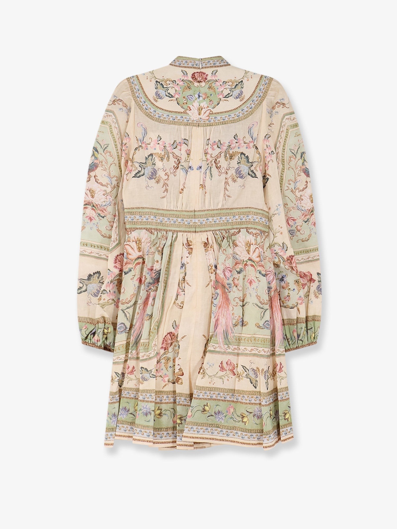 ZIMMERMANN - Roselight Plunge Tapestry Print Linen Dress