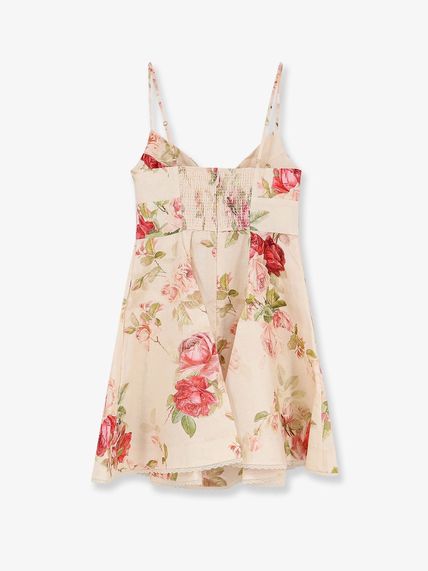 ZIMMERMANN ZIMMERMANN - Roselight short linen dress with floral print