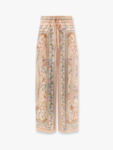ZIMMERMANN - Roselight Silk Trousers with Pink Tapestry Floral Print roselight-silk-trousers-with-pink-tapestry-floral-print
