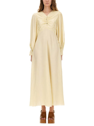 CHLOÉ CHLOÉ - RUCHED SILK DRESS