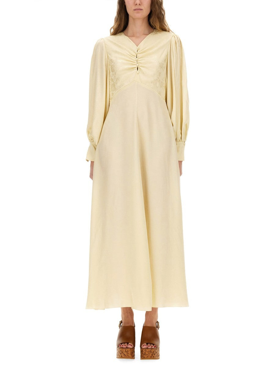 CHLOÉ CHLOÉ - RUCHED SILK DRESS