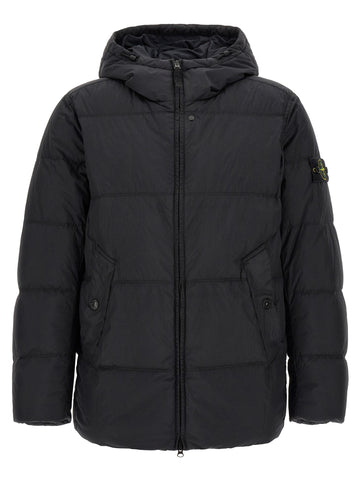 Stone Island - Ruffled effect down jacket Blue