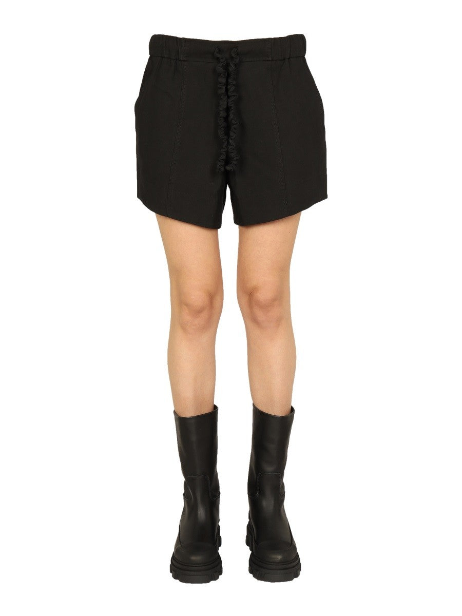 GANNI - SHORTS WITH RUFFLED ELASTIC ruffled-elastic-shorts_ba726a6f-80a9-47a0-a447-65a33d794baf