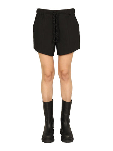 GANNI - SHORTS WITH RUFFLED ELASTIC ruffled-elastic-shorts_ba726a6f-80a9-47a0-a447-65a33d794baf