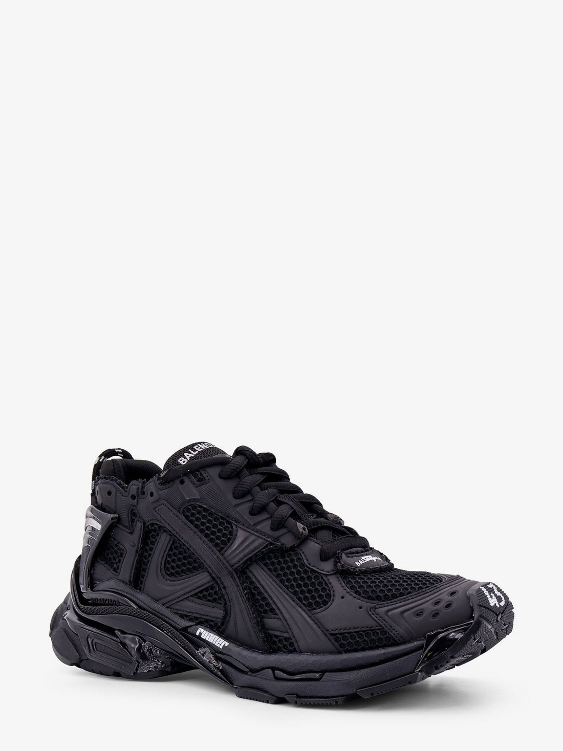 Runner mesh and leather sneakers