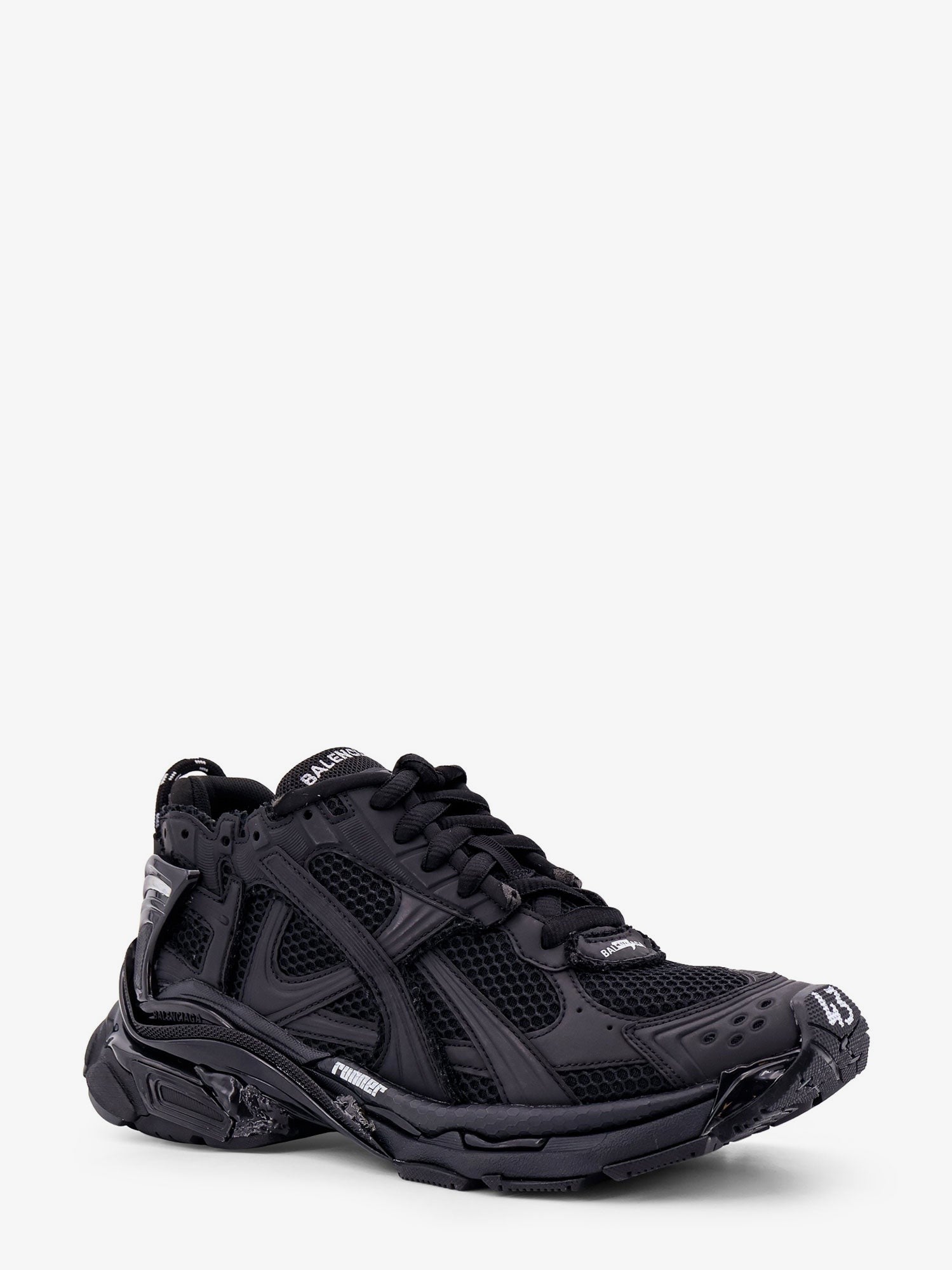 Runner mesh and leather sneakers