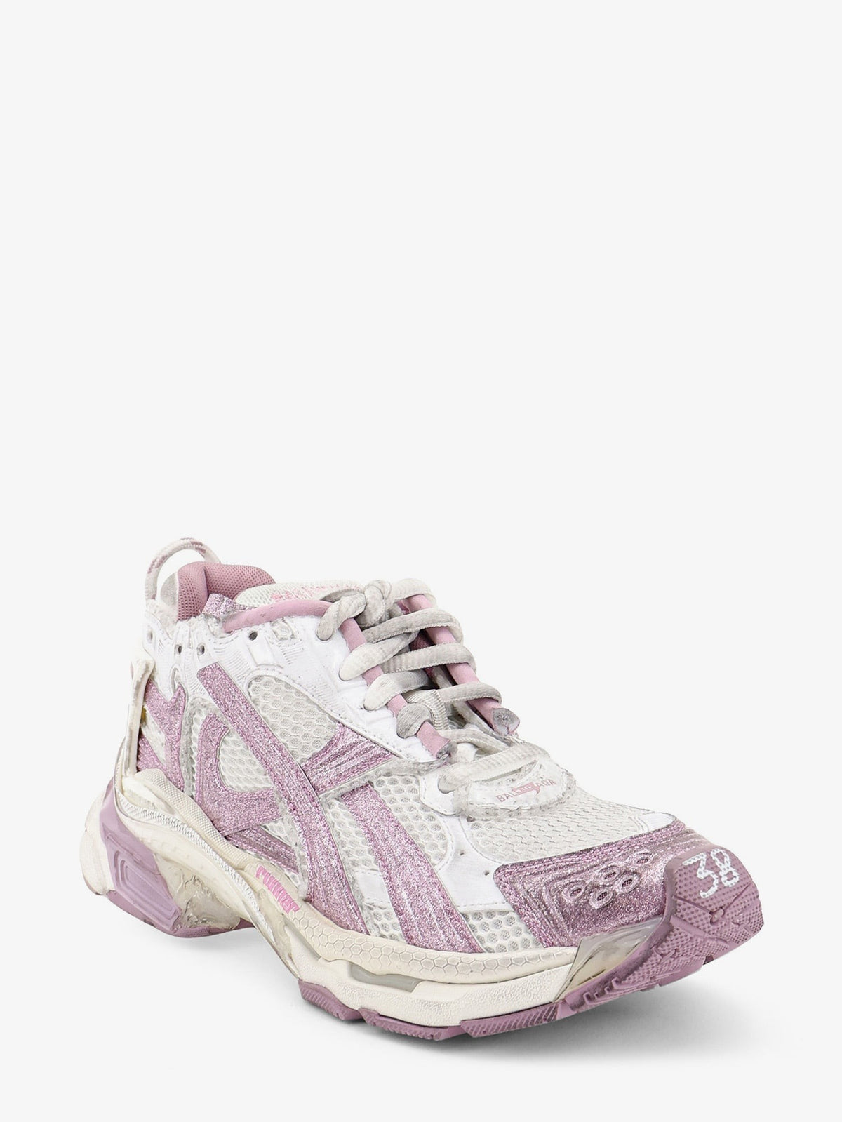 Balenciaga - Runner mesh sneakers with glitter inserts