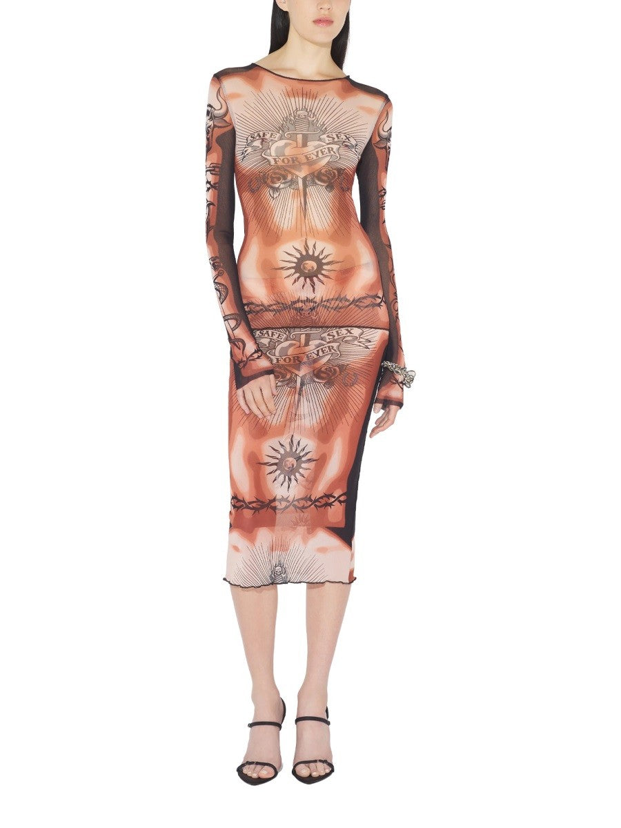 JEAN PAUL GAULTIER JEAN PAUL GAULTIER - "SAFE SEX TATOO" PRINT TOP