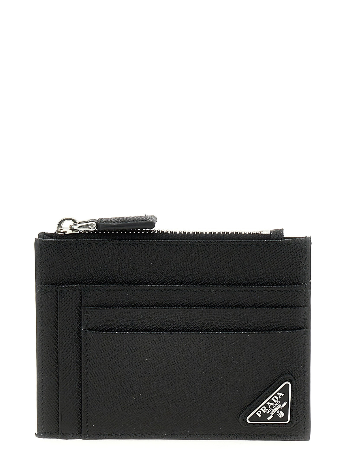 PRADA - Saffiano logo card holder Black U