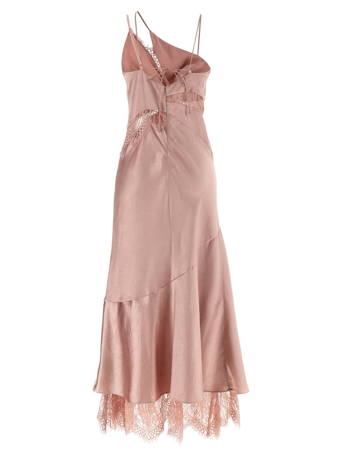 Pinko - Satin and lace dress Pink
