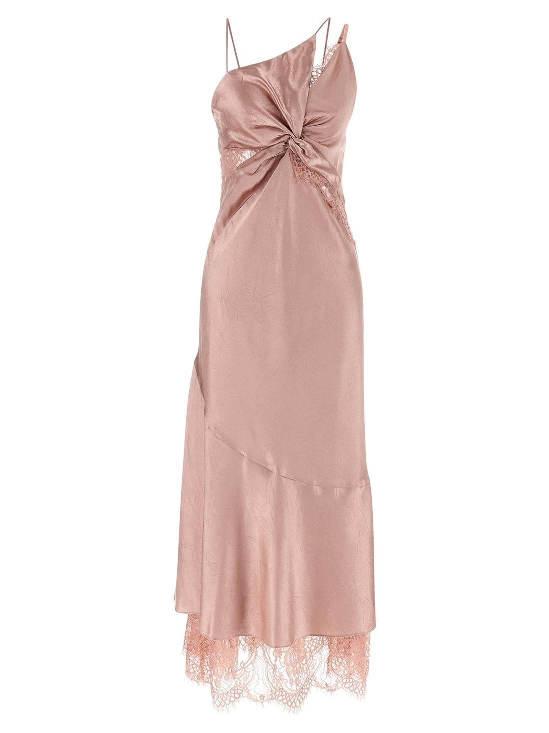 Pinko - Satin and lace dress Pink