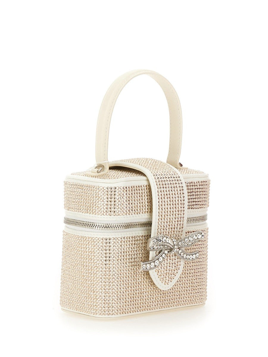 SATIN BEAUTY CASE WITH RHINESTONES