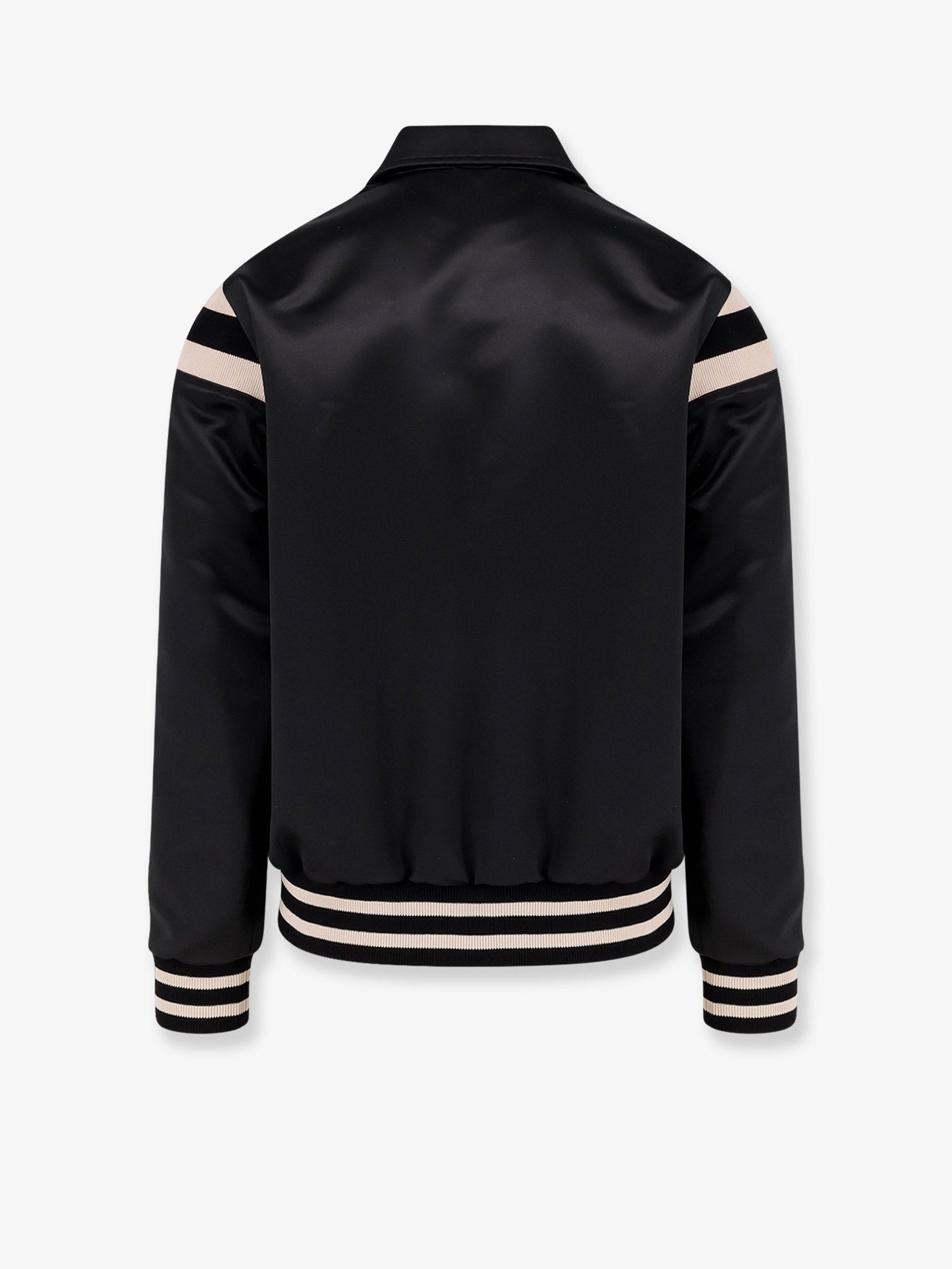 Satin bomber with logo embroidery