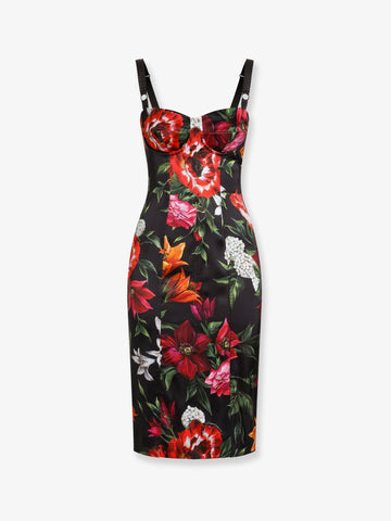 Dolce & Gabbana Satin dress with floral print