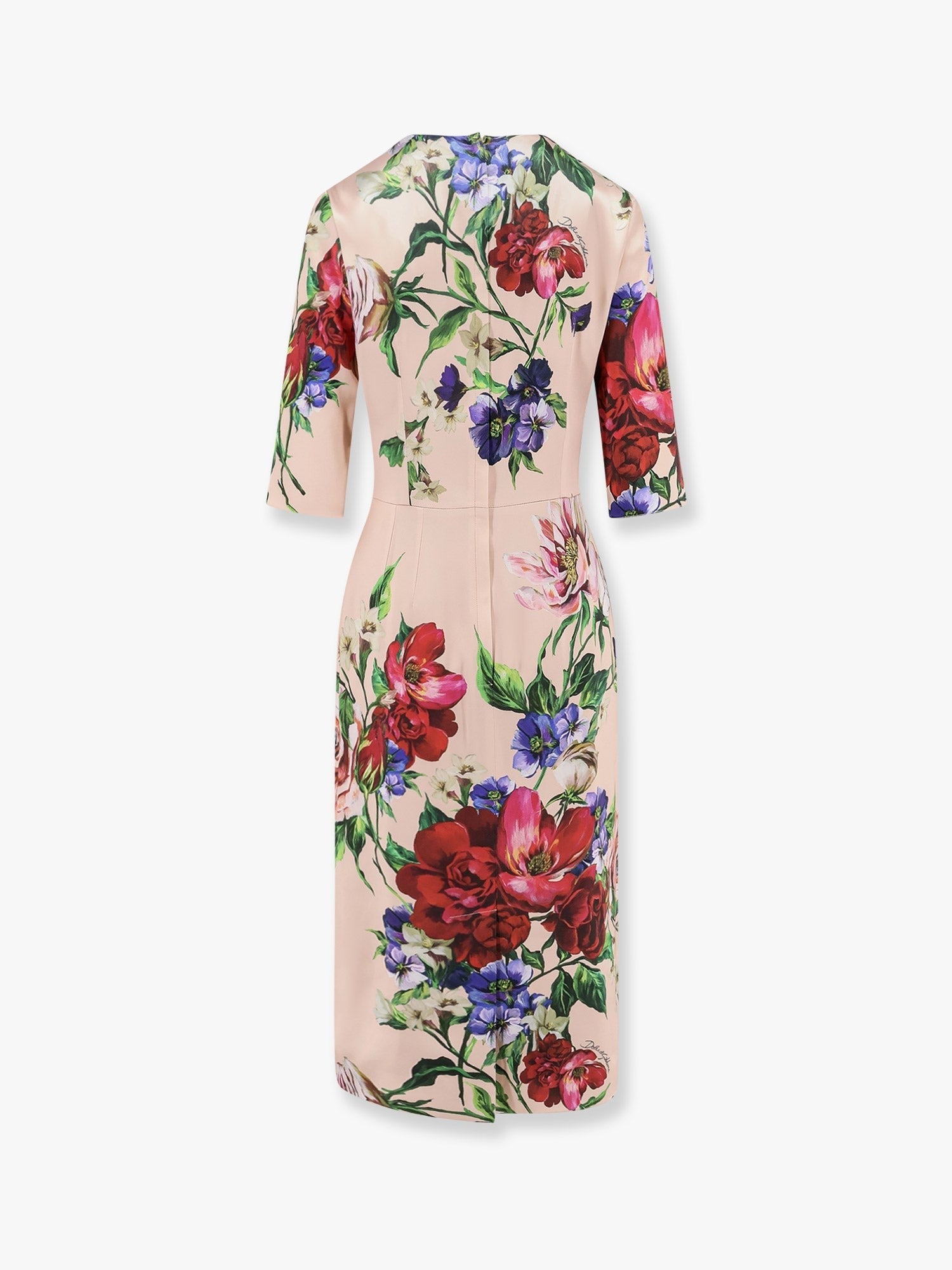 Satin dress with iconic floral print