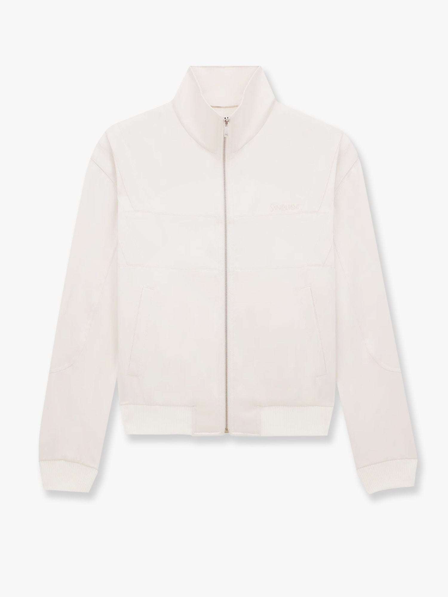 Satin jacket with Saint Laurent embroidery