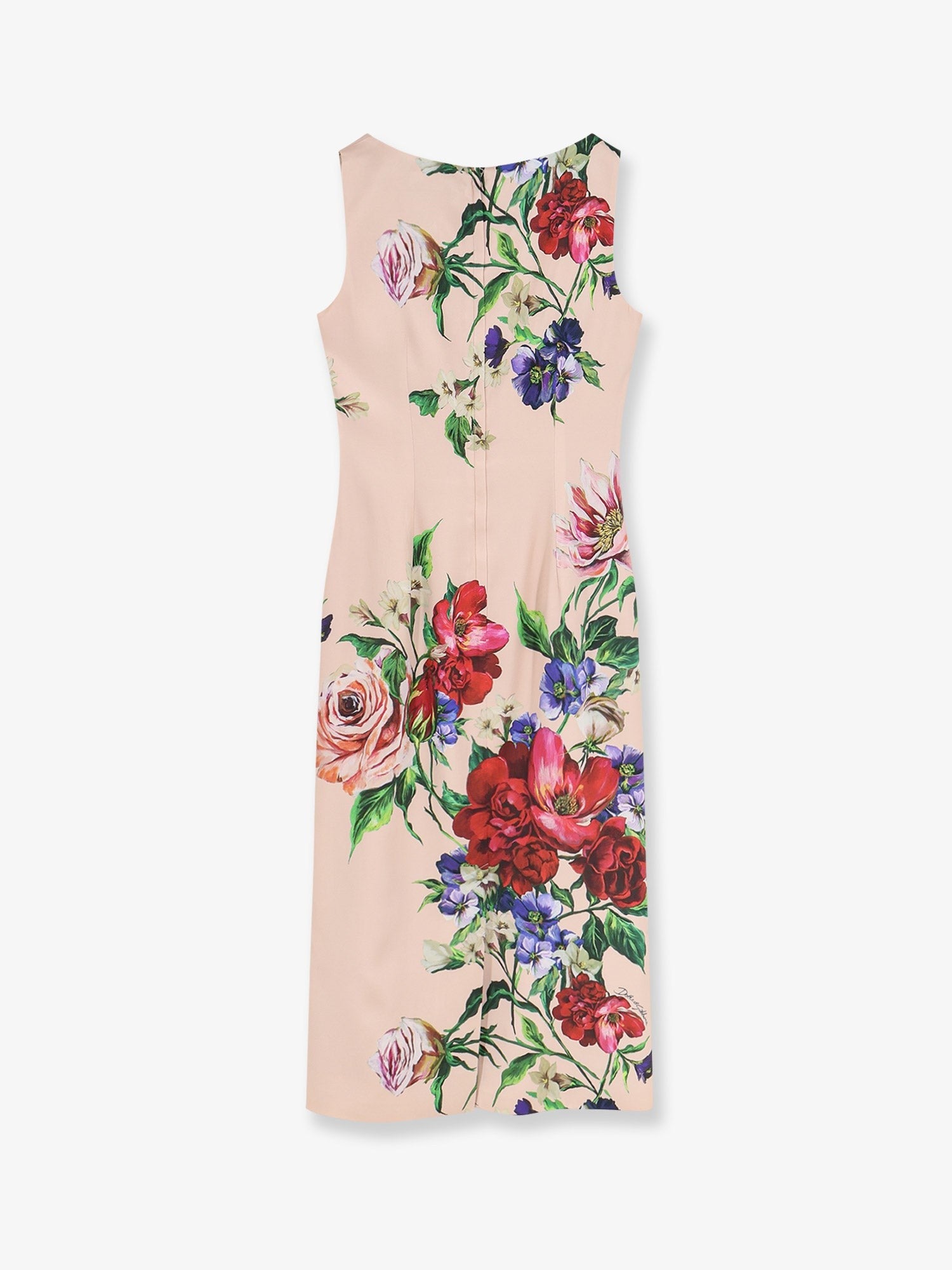 Dolce & Gabbana - Satin longuette dress with Fiori print
