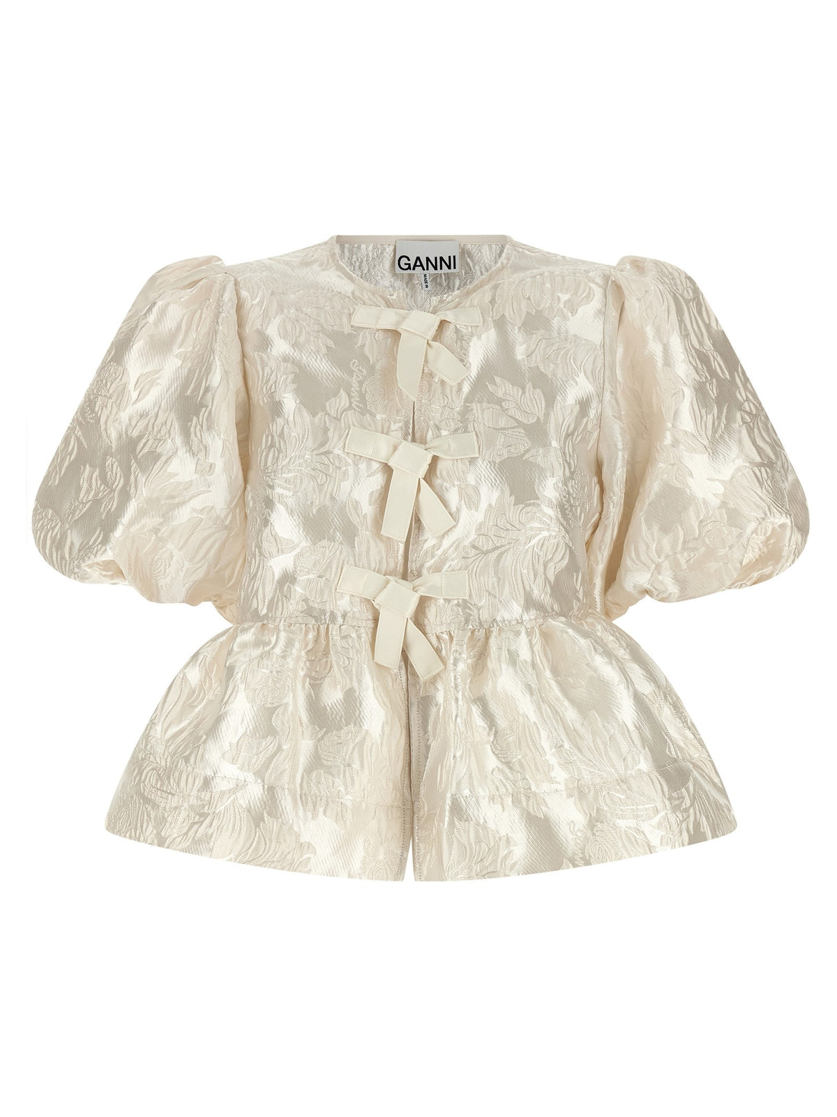 GANNI - 'Satin Peplum' blouse