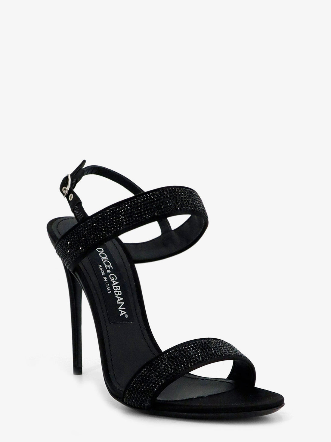 Dolce & Gabbana - Satin sandals with all-over rhinestones satin-sandals-with-all-over-rhinestones
