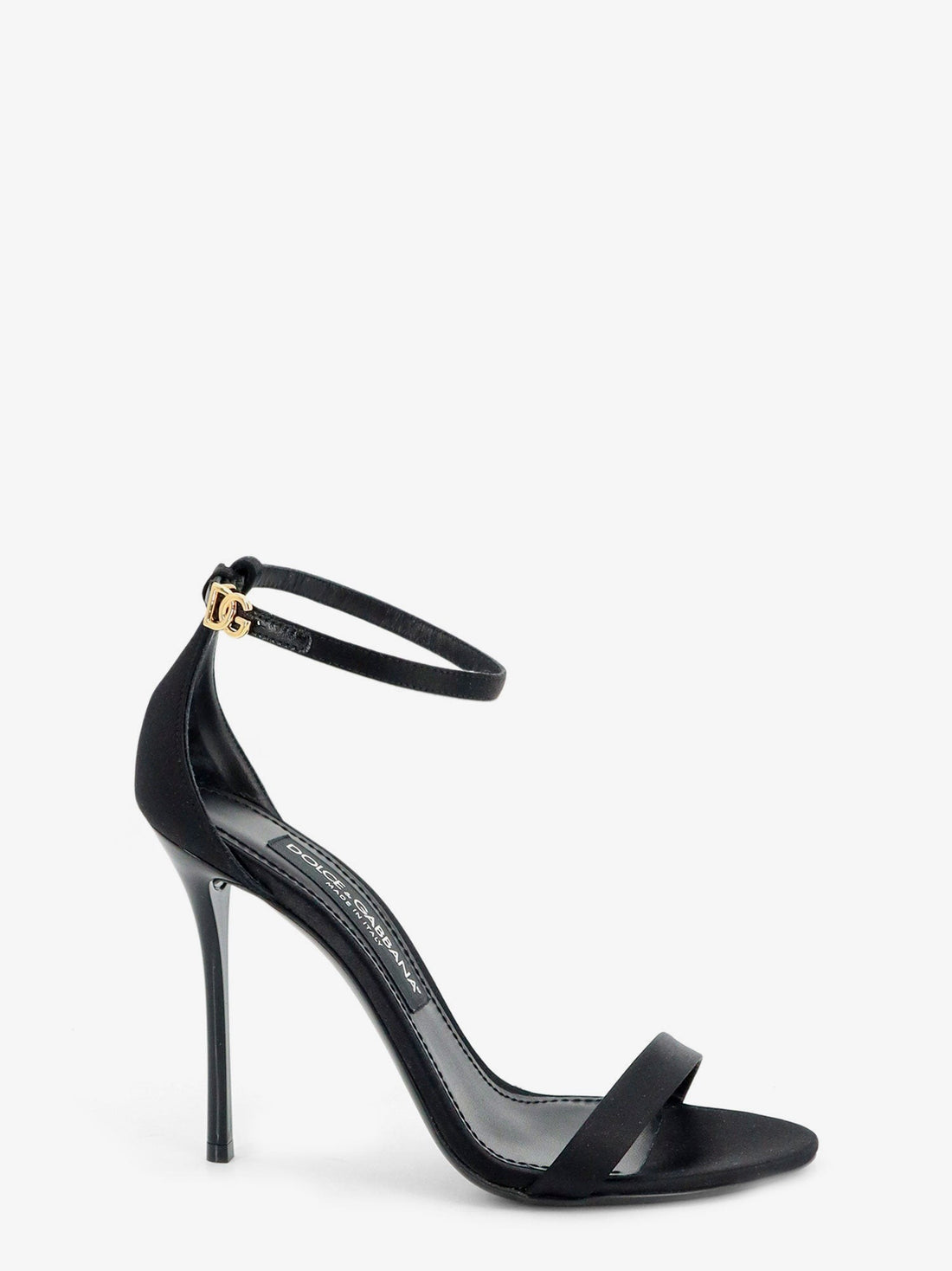 Dolce & Gabbana - Satin sandals with metal DG logo satin-sandals-with-metal-dg-logo
