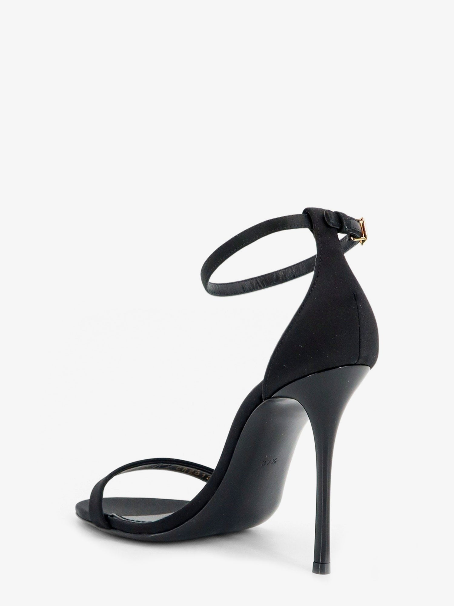 Dolce & Gabbana - Satin sandals with metal DG logo