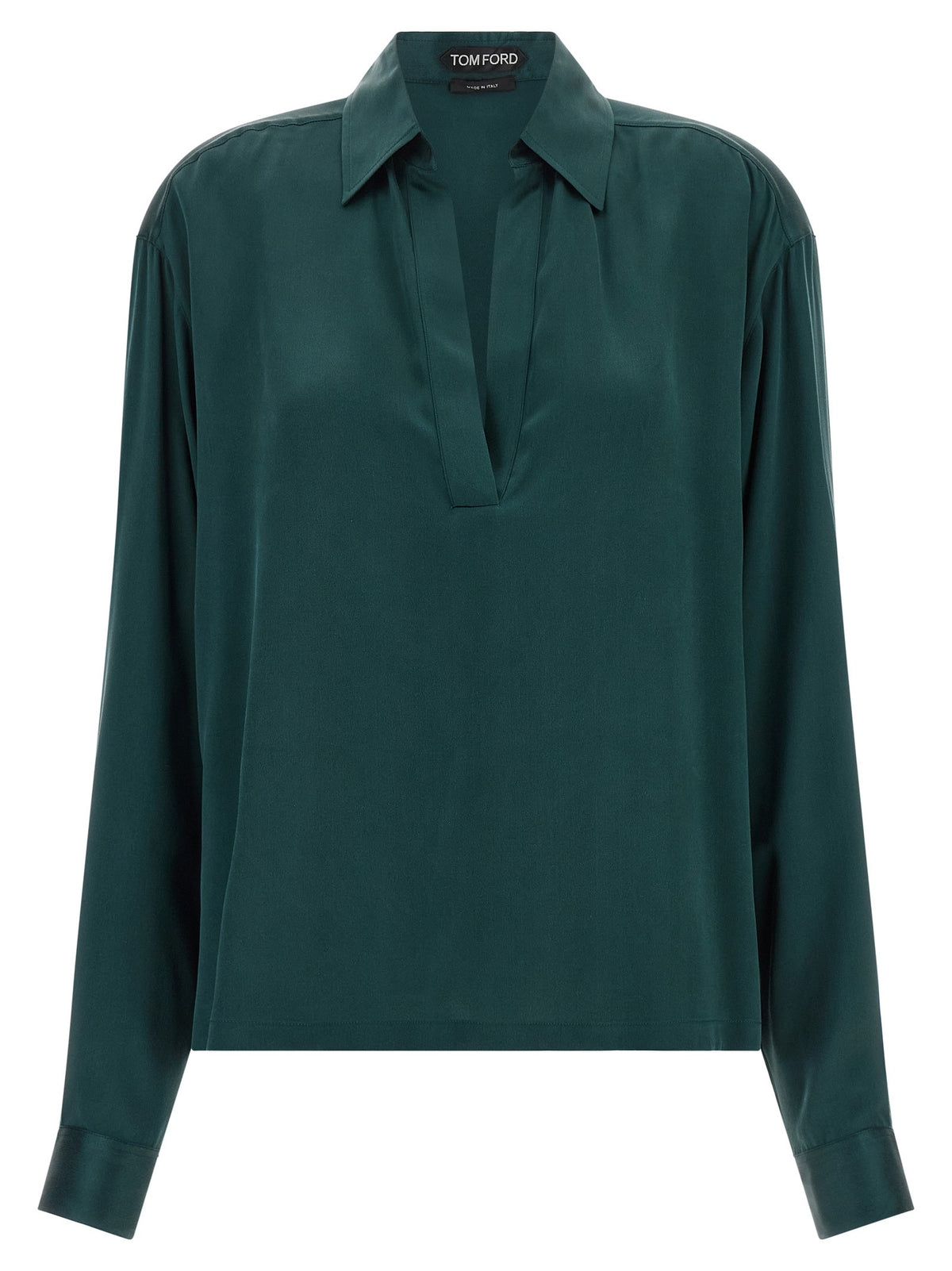 TOM FORD - Satin silk polo shirt