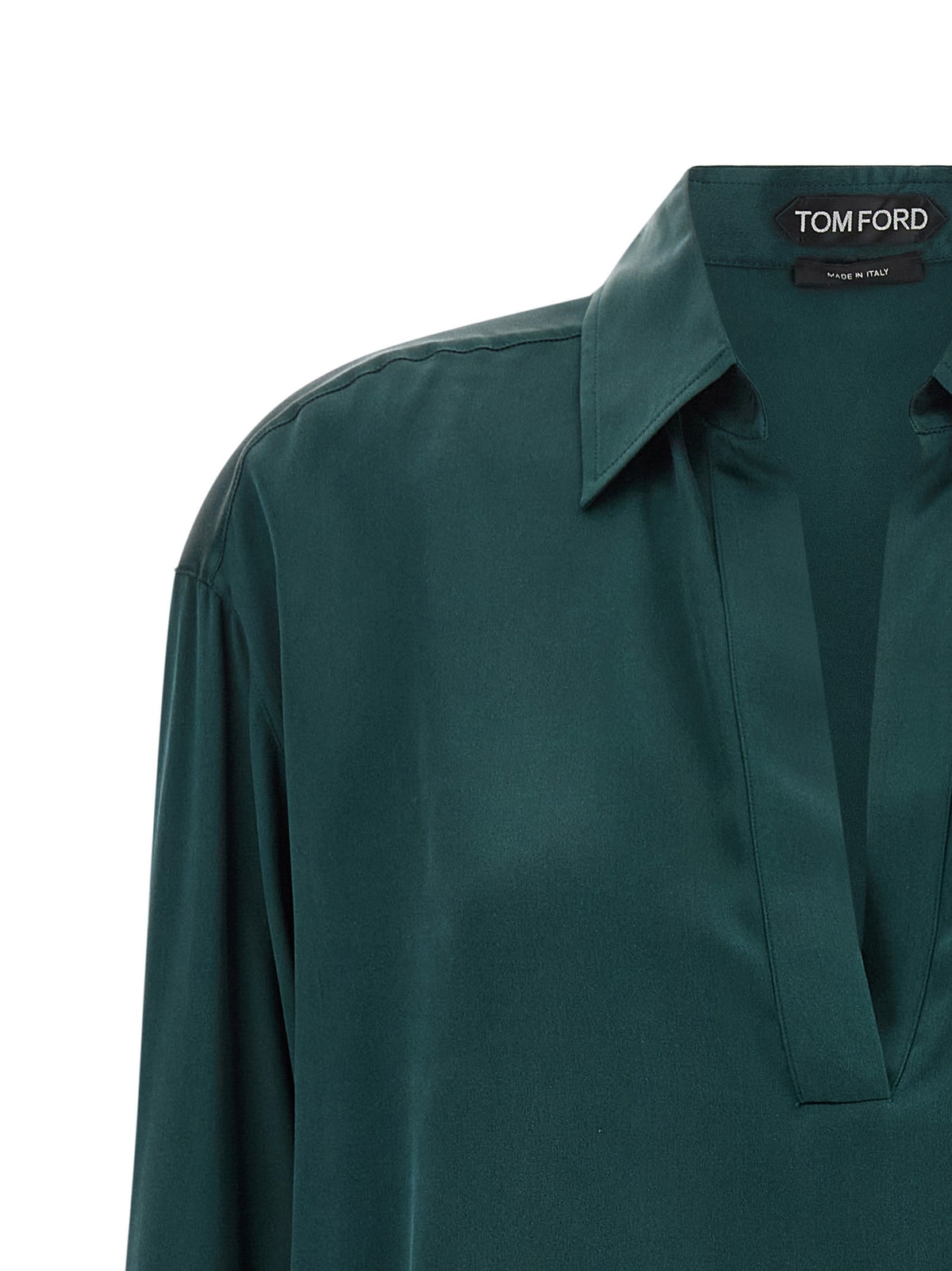 TOM FORD - Satin silk polo shirt