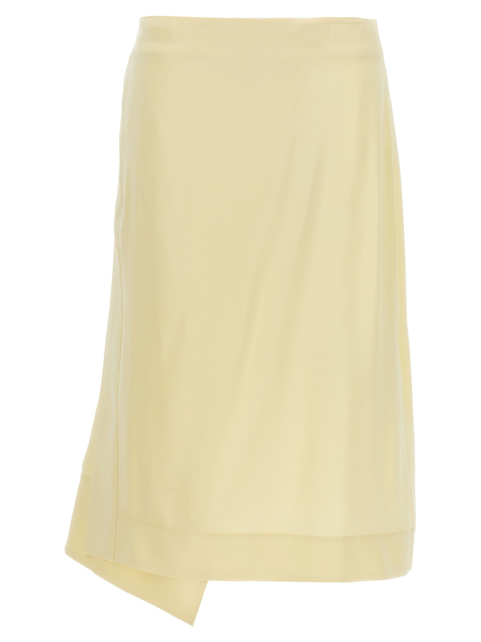 JIL SANDER - Satin skirt with side slit