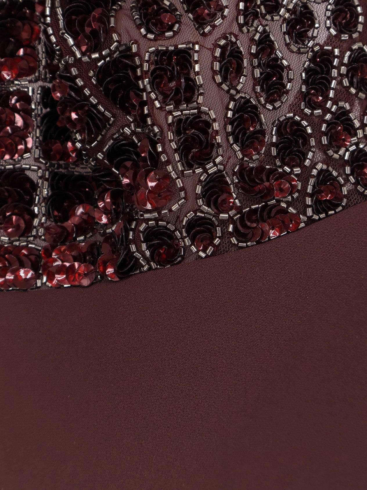 Satin suit with sewuins on the top