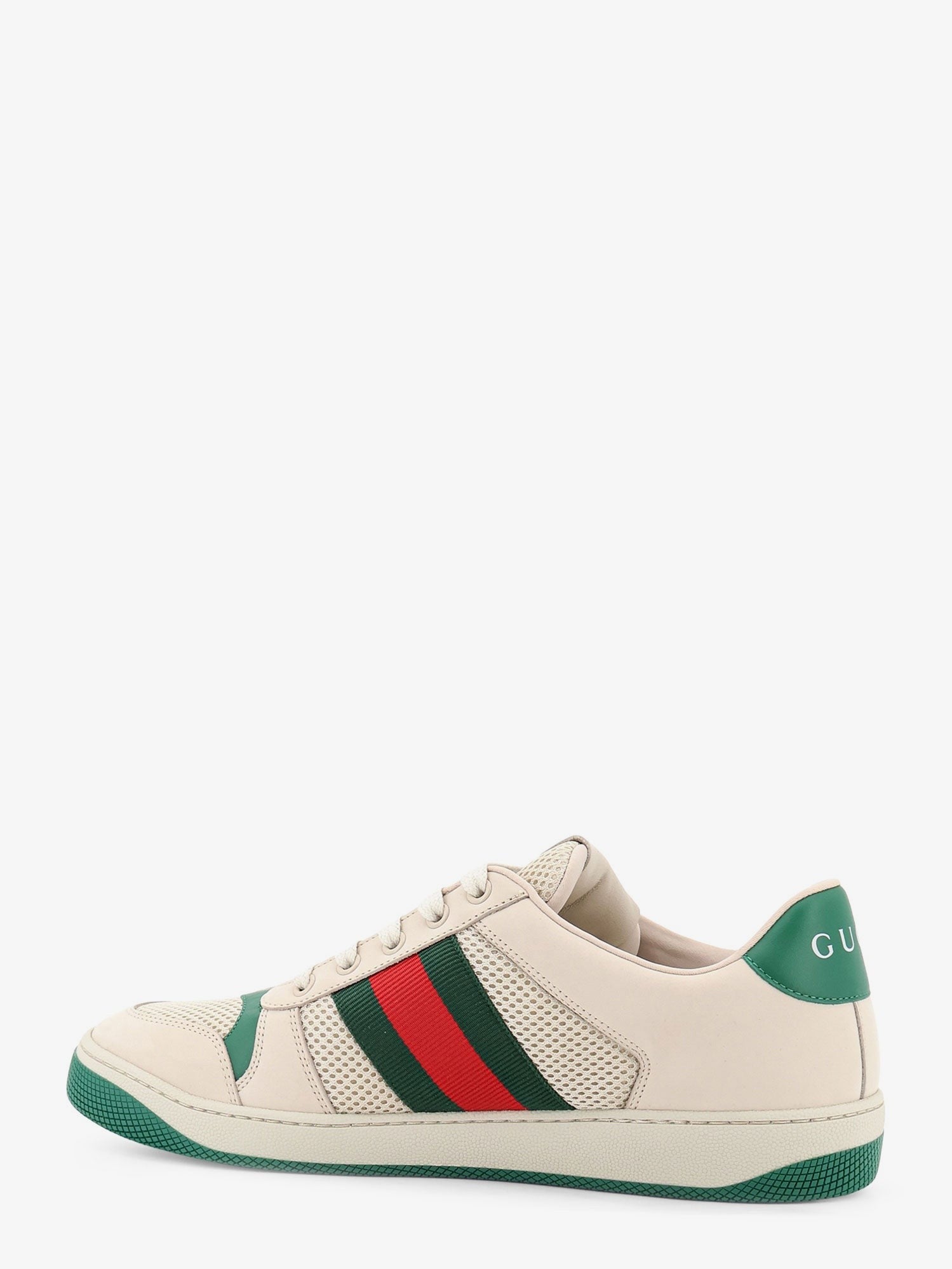 Gucci Gucci - Screener mesh and leather sneakers with Nastro Web on the side