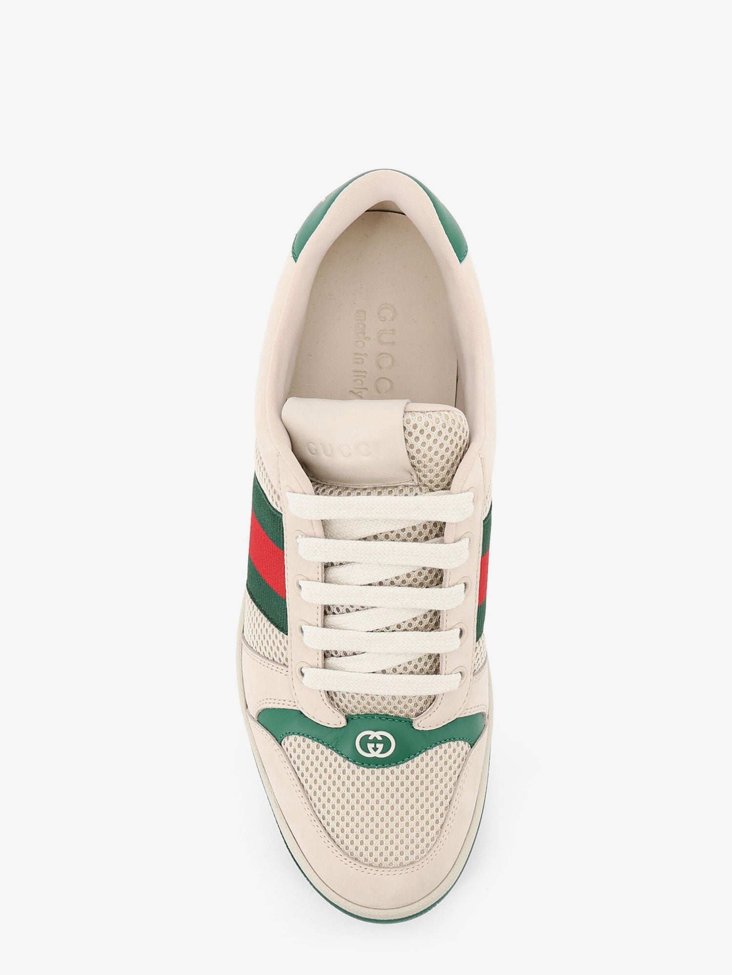 Gucci Gucci - Screener mesh and leather sneakers with Nastro Web on the side