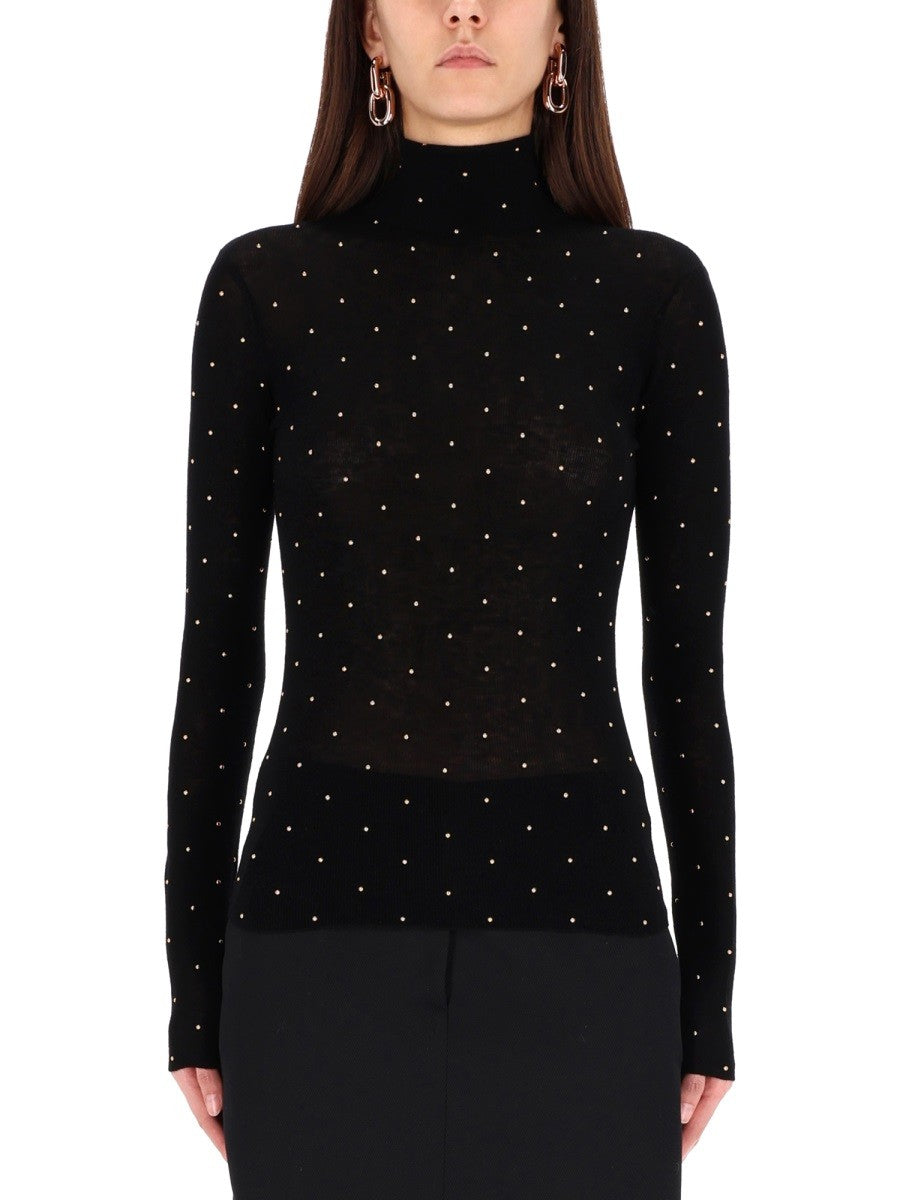 RABANNE "SECON-SKIN" EFECT MESH WITH STUDS