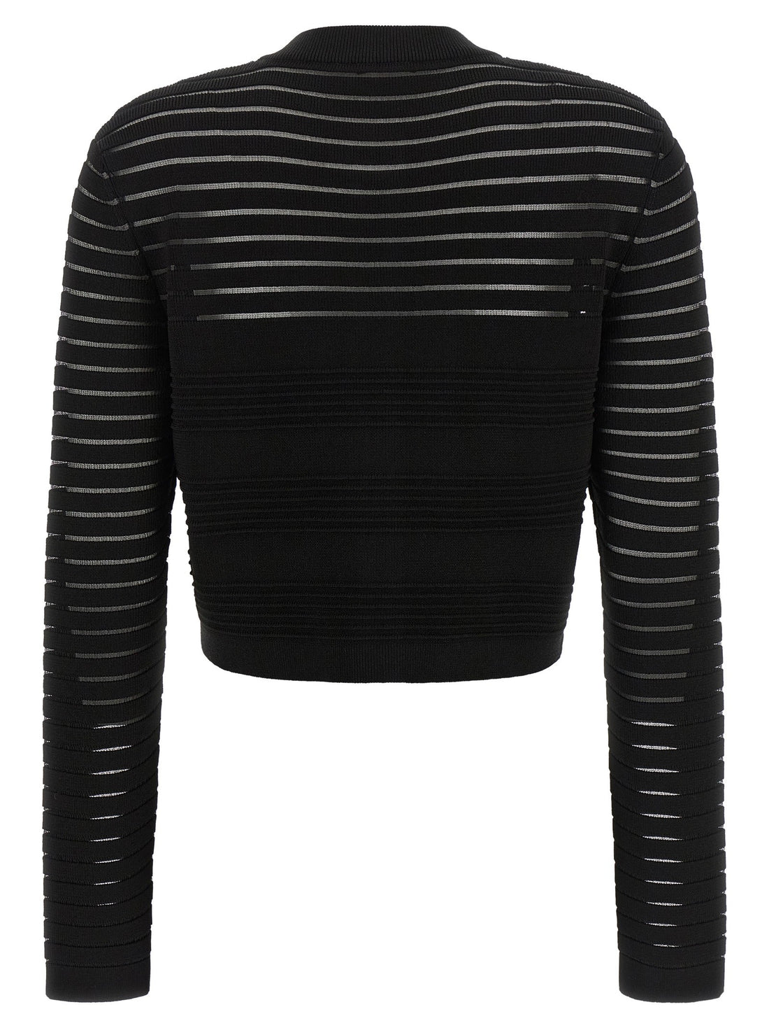 Balmain - Semi-transparent stripes cardigan Black