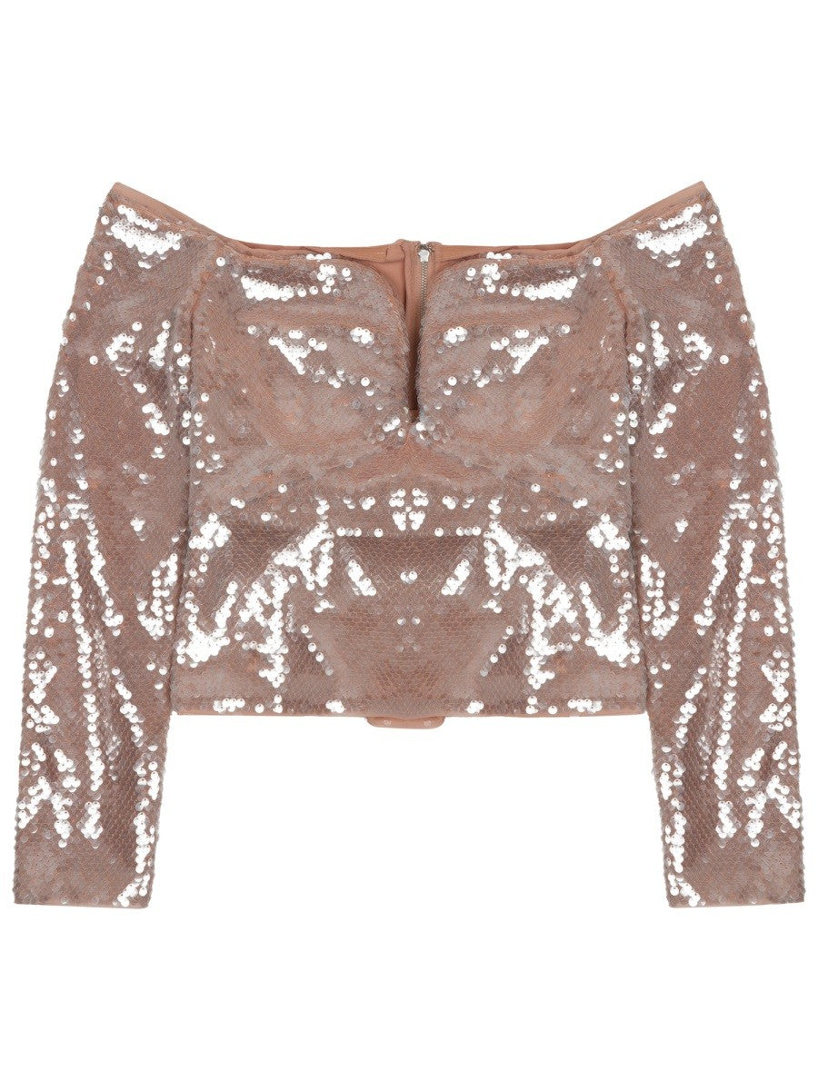 SEQUINED SLEEVELESS TOP sequin-off-shoulder-top