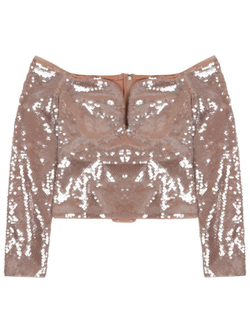SEQUINED SLEEVELESS TOP sequin-off-shoulder-top