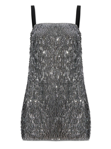 Dolce & Gabbana - Silver sequined glitter sparlking effect mini dress