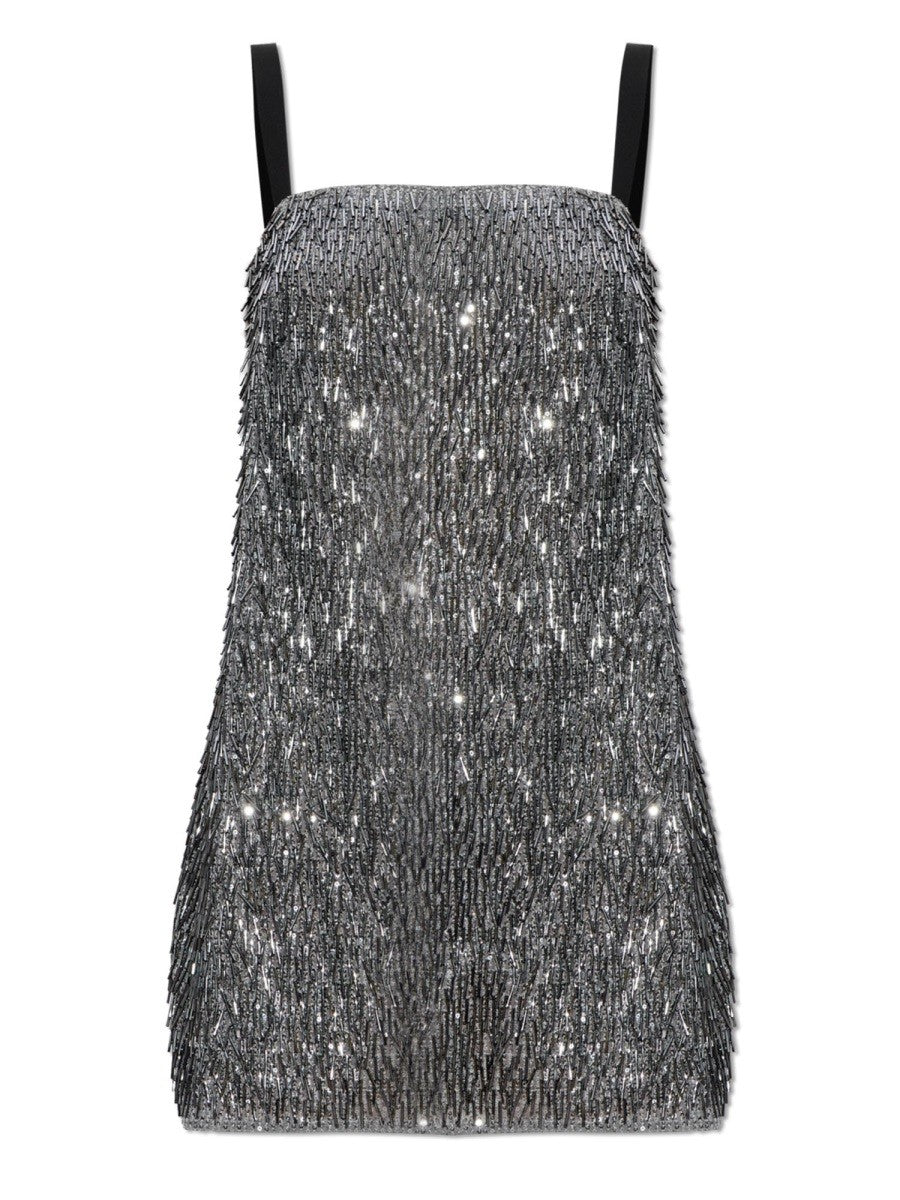 Dolce & Gabbana - Silver sequined glitter sparlking effect mini dress