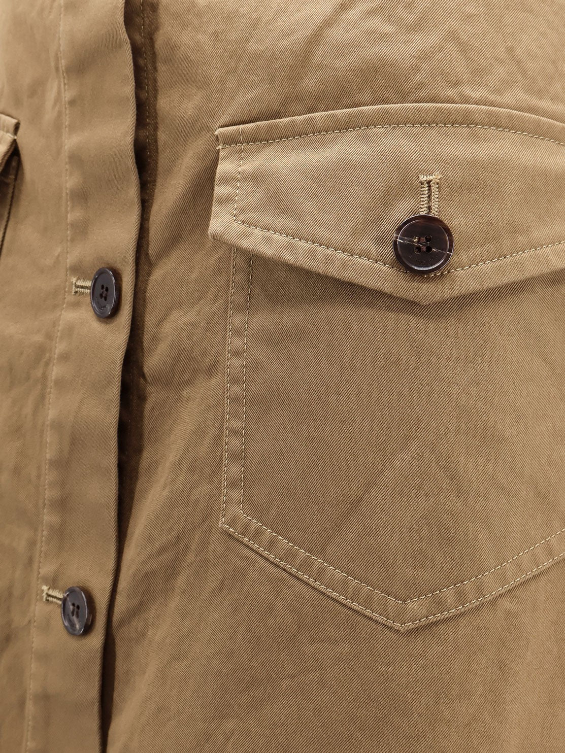 Serge cotton midi skirt