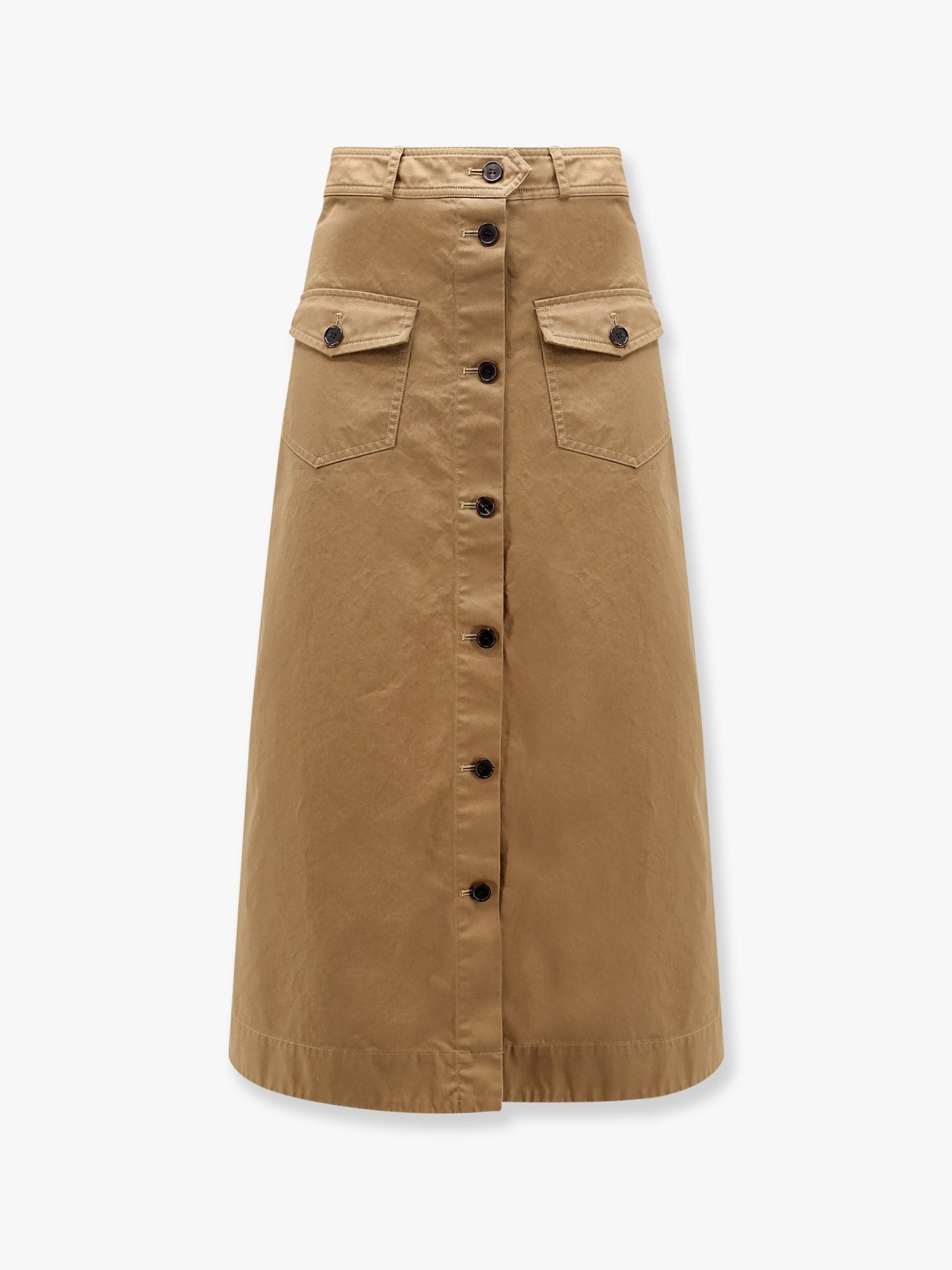 Serge cotton midi skirt