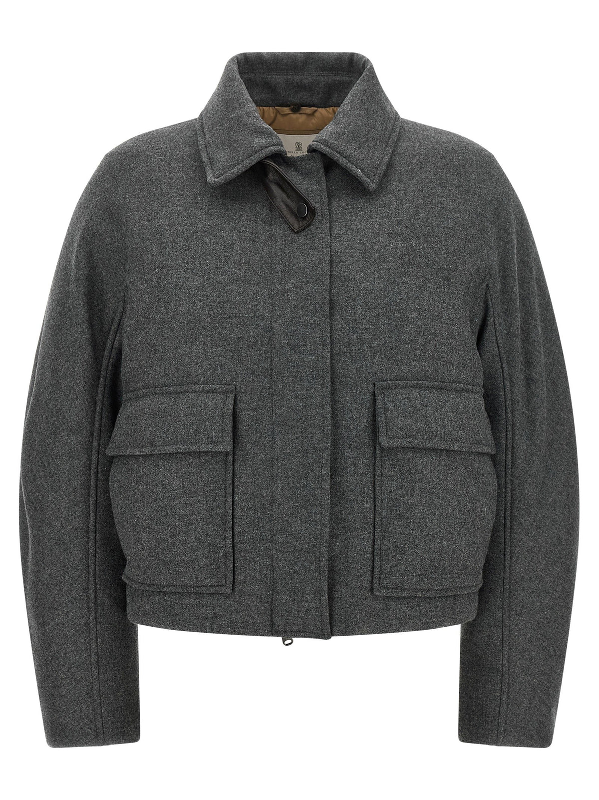 Brunello Cucinelli - Shearling collar cropped jacket