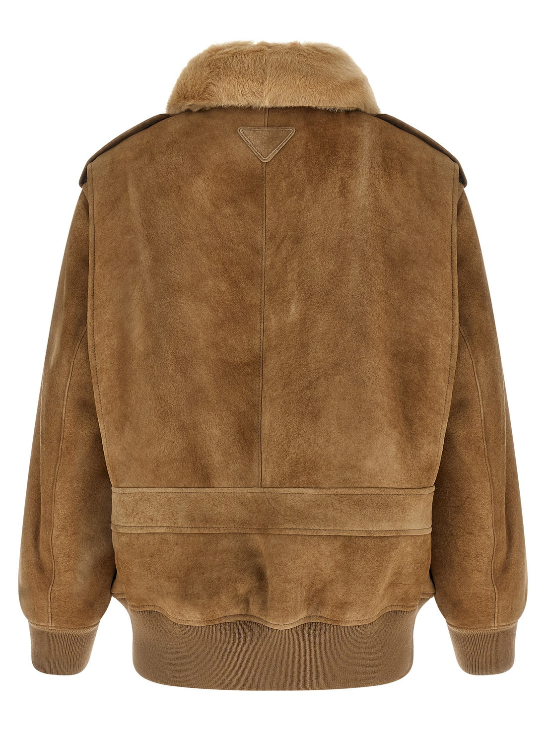 PRADA - Sheepskin bomber jacket beige 38 IT